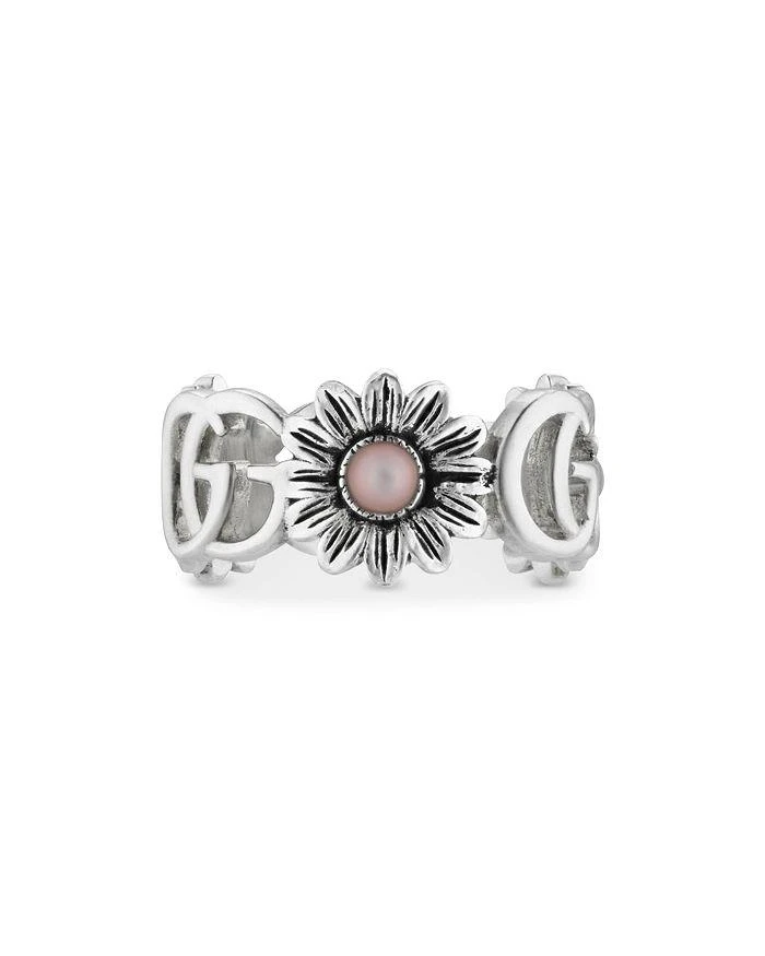商品Gucci|Sterling Silver Marmont Mother of Pearl Flower & Logo Ring,价格¥3065,第4张图片详细描述