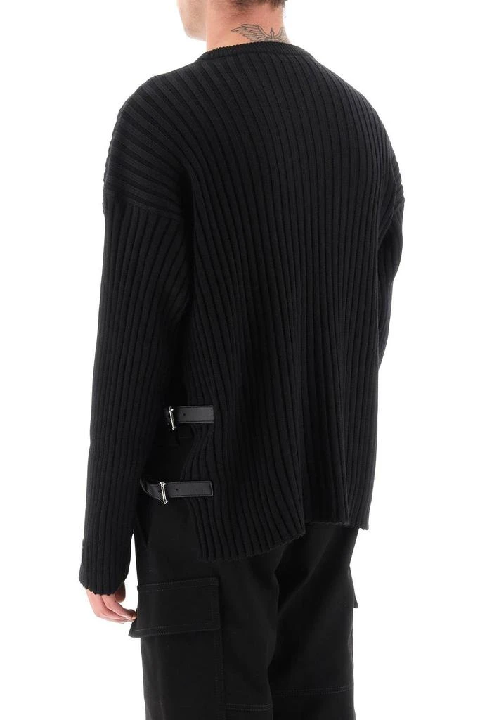 商品Versace|Ribbed-knit sweater with leather straps,价格¥5288,第4张图片详细描述