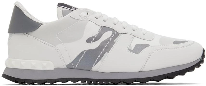 商品Valentino|White Camo Rockrunner Sneakers,价格¥4499,第1张图片