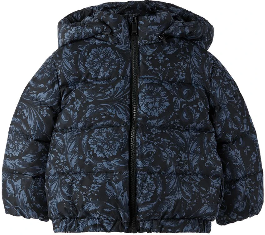 商品Versace|Baby Navy Barocco Down Jacket,价格¥2892,第1张图片