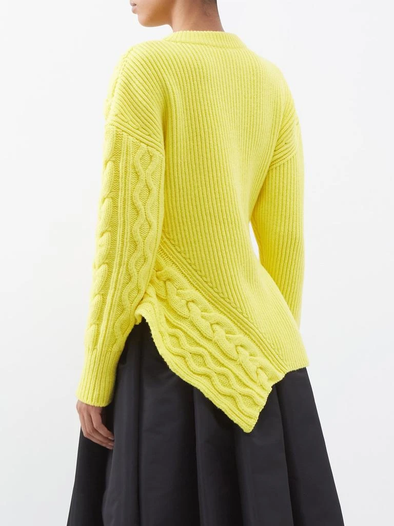 商品Alexander McQueen|Asymmetric cable-knit wool sweater,价格¥14245,第5张图片详细描述