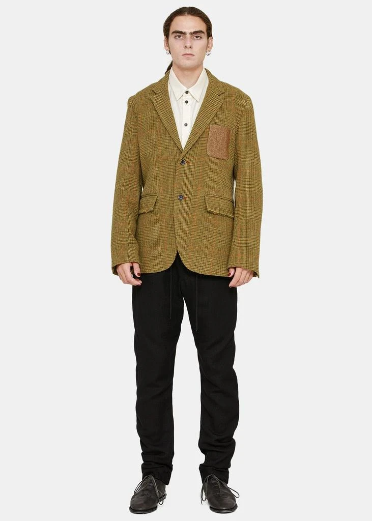 商品Uma Wang|Uma Wang Mango & Brown Plaid Wool Jaden Blazer,价格¥3984,第5张图片详细描述