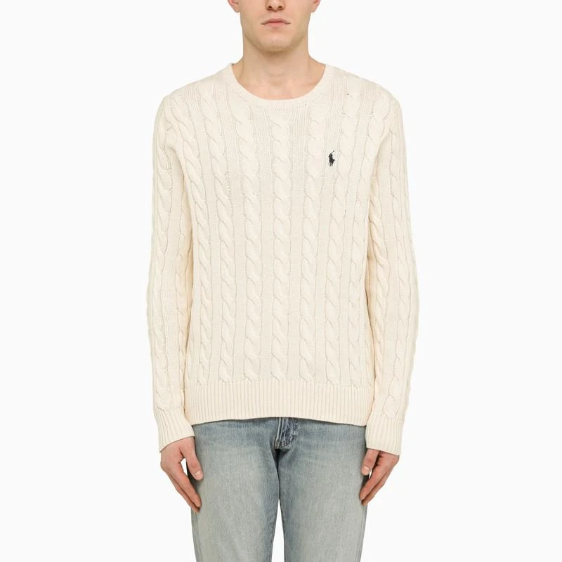 商品Ralph Lauren|Cream round-neck cable-knit jumper,价格¥1120,第1张图片