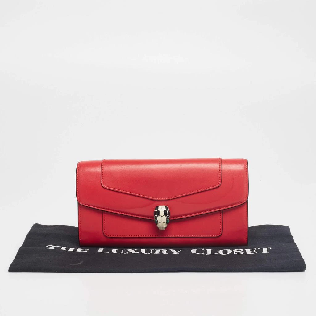 Bvlgari Red Leather Serpenti Forever Wallet 商品