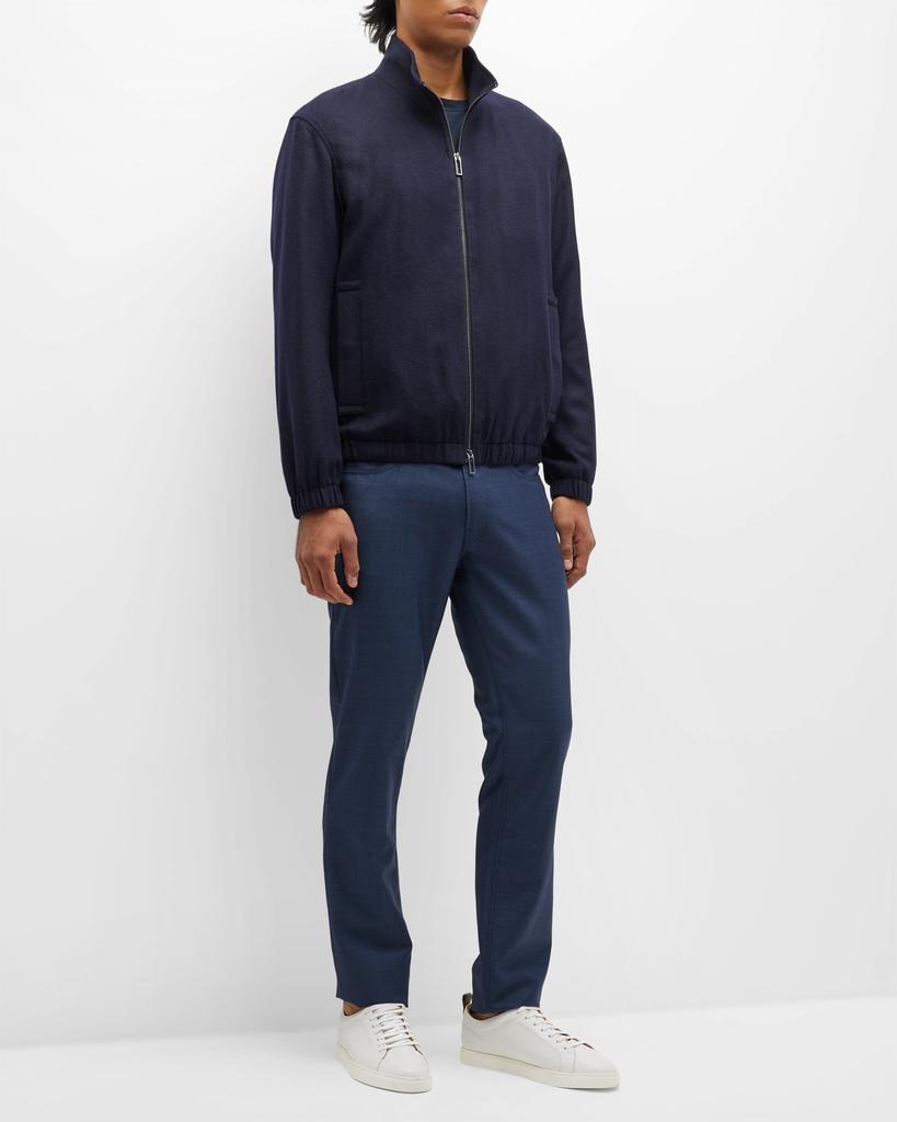 Men's Wool-Cashmere Zip Bomber Jacket商品第3张图片规格展示