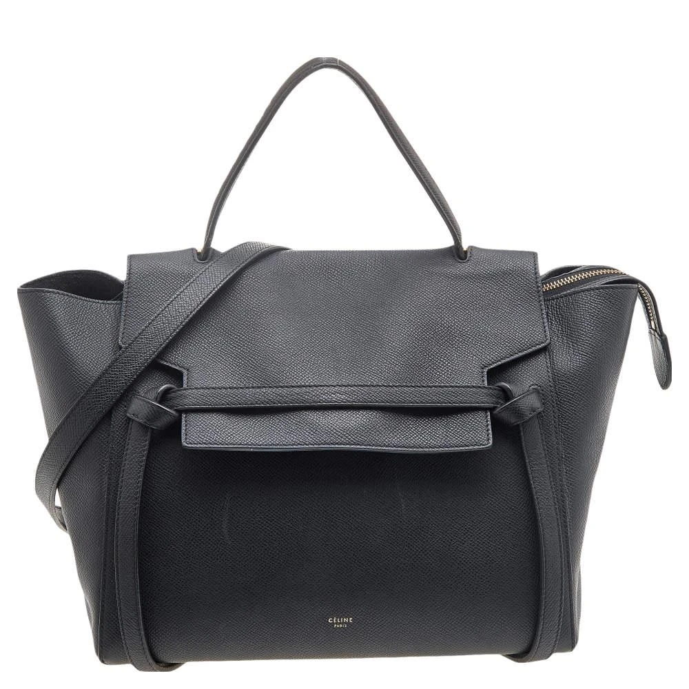 商品[二手商品] Celine|Celine Black Leather Mini  Belt Top Handle Bag,价格¥4908,第1张图片