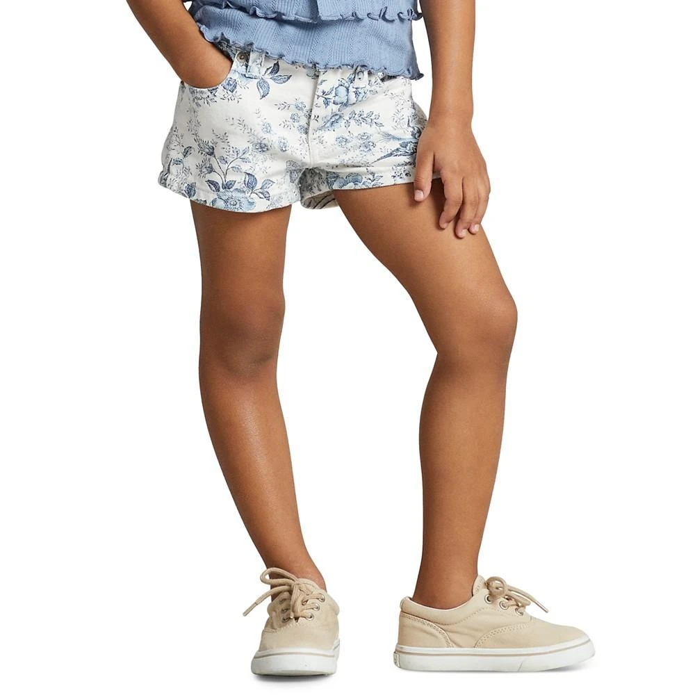 商品Ralph Lauren|Toddler and Little Girls Floral Denim Shorts,价格¥106,第5张图片详细描述