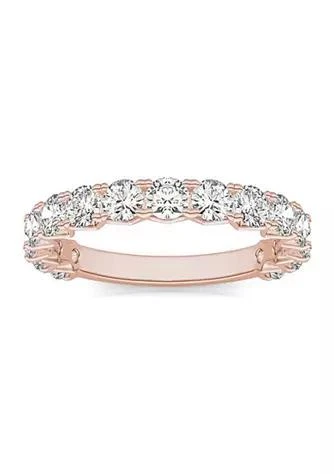 商品Charles & Colvard|Colvard Charles Colvard 1.5 Ct. T.w. Lab Created 3.0Mm Moissanite Semi Eternity Band In 14K Gold,价格¥7970,第1张图片