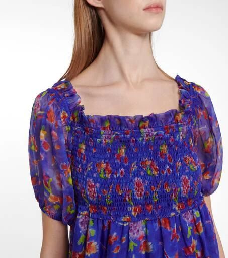 商品CAROLINE CONSTAS|Dora floral silk chiffon dress,价格¥4288,第4张图片详细描述