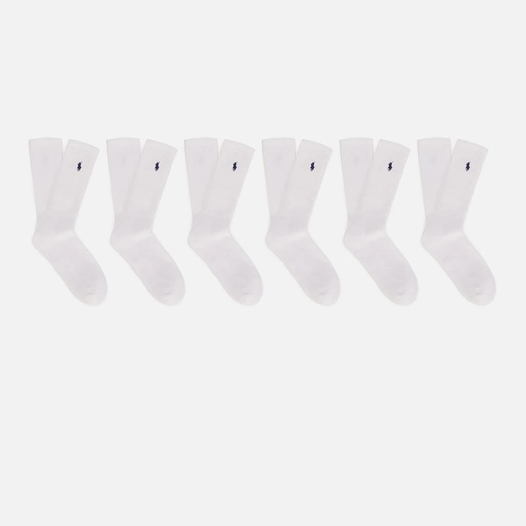 商品Ralph Lauren|Polo Ralph Lauren Men's 6 Pack Polo Player Socks - White,价格¥403,第1张图片