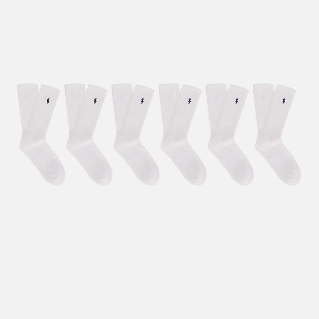 商品Ralph Lauren|Polo Ralph Lauren Men's 6 Pack Polo Player Socks - White,价格¥389,第1张图片