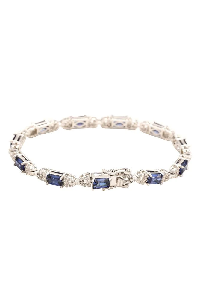 商品Suzy Levian|Sapphire & Lab Created White Sapphire Tennis Bracelet,价格¥2812,第2张图片详细描述