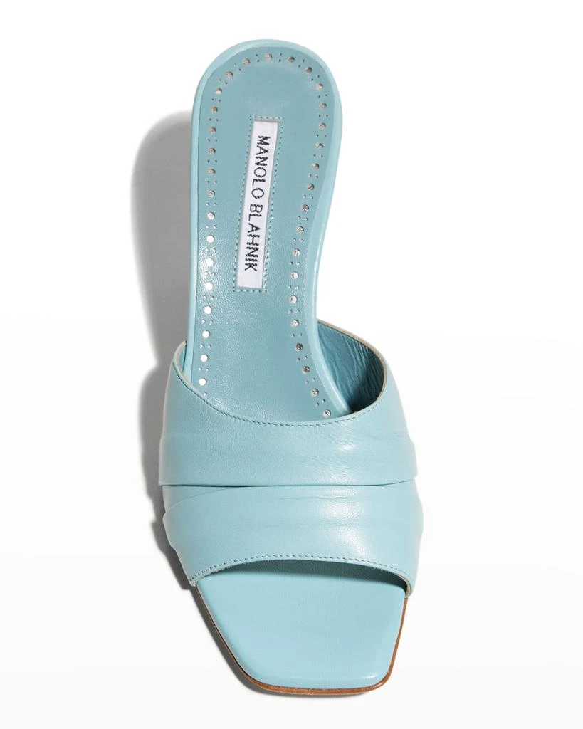 商品Manolo Blahnik|Picoux Lambskin Kitten-Heel Sandals,价格¥2401,第5张图片详细描述