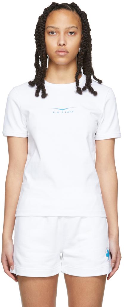 White 'U.S Lang' T-Shirt商品第1张图片规格展示