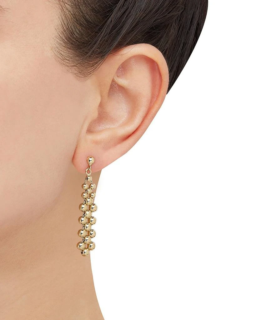 Polished Bead Drop Earrings in 14K Yellow Gold 商品