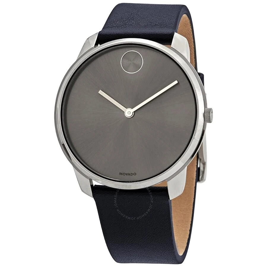 商品Movado|Bold Quartz Grey Dial Blue Leather Men's Watch 3600586,价格¥1473,第1张图片