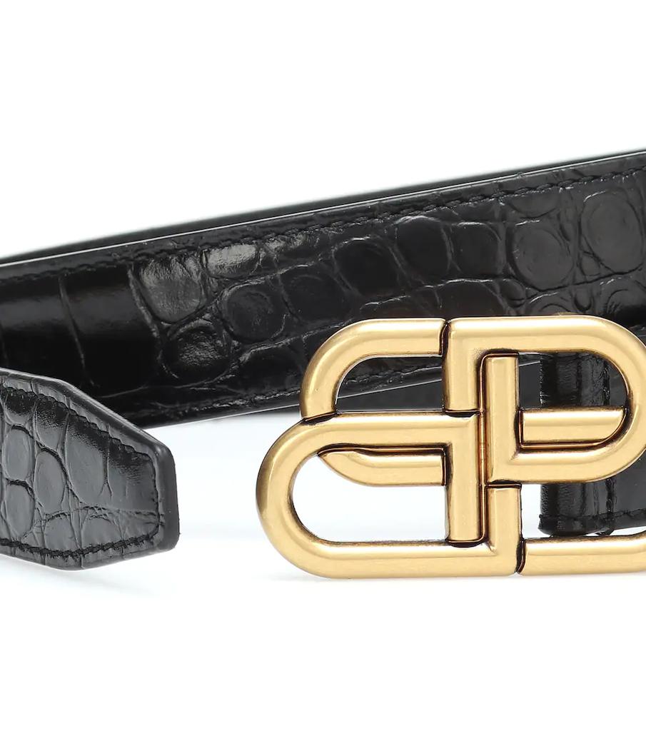 BB croc-effect leather belt商品第3张图片规格展示