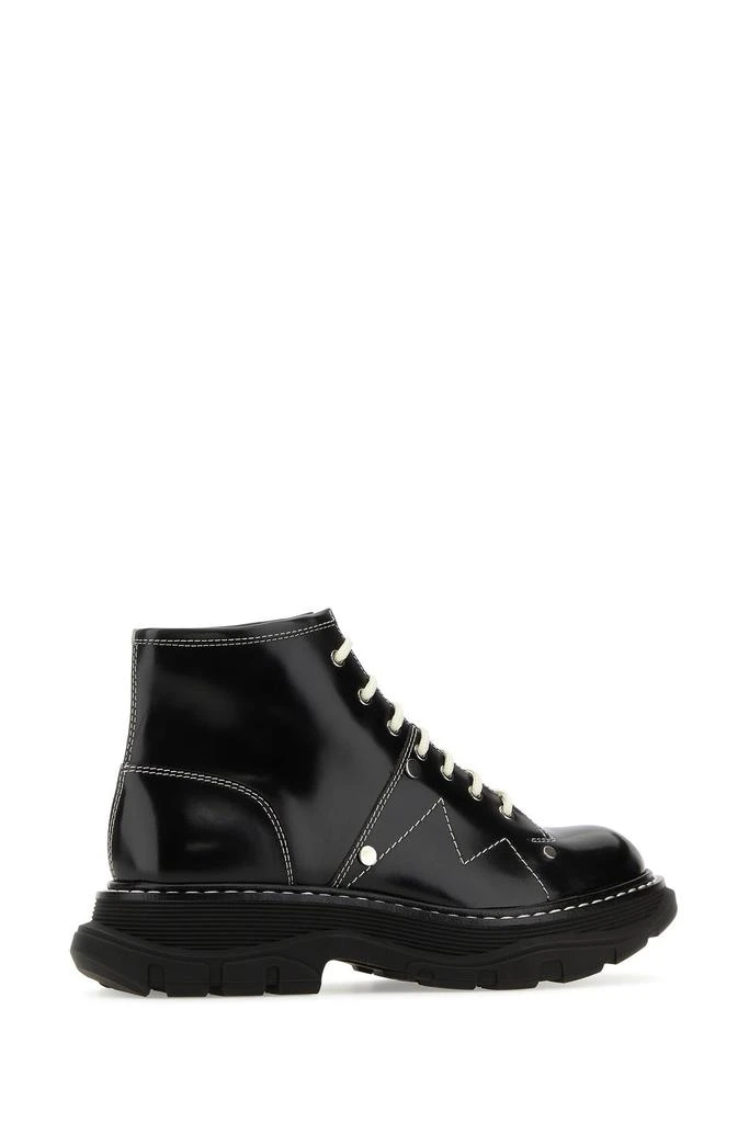 商品Alexander McQueen|Black leather Tread ankle boots,价格¥6971,第2张图片详细描述