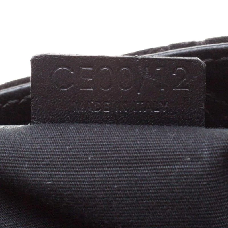 Celine Black C Logo Embossed Suede and Leather Shoulder Bag 商品