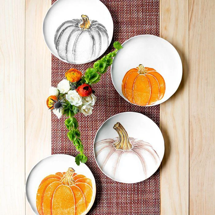 商品VIETRI|Pumpkins Assorted Salad Plates, Set of 4,价格¥1339,第2张图片详细描述