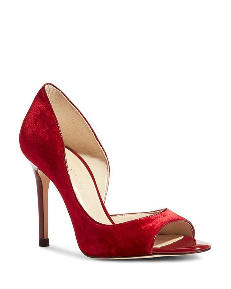 商品KAREN MILLEN|Women's Velvet Court Peep Toe Pumps,价格¥861,第1张图片