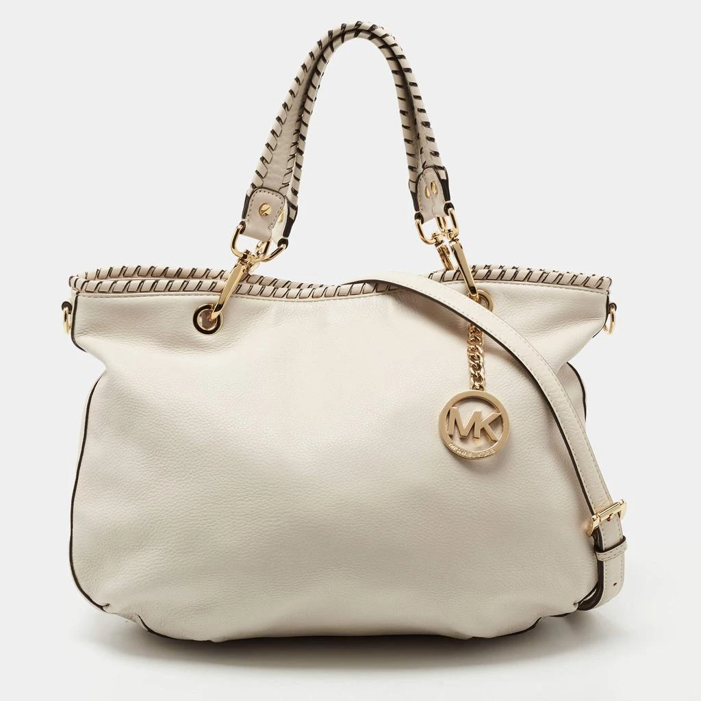 商品[二手商品] Michael Kors|MICHAEL Michael Kors White Leather Whipstitch Detail Bennet Tote,价格¥811,第1张图片