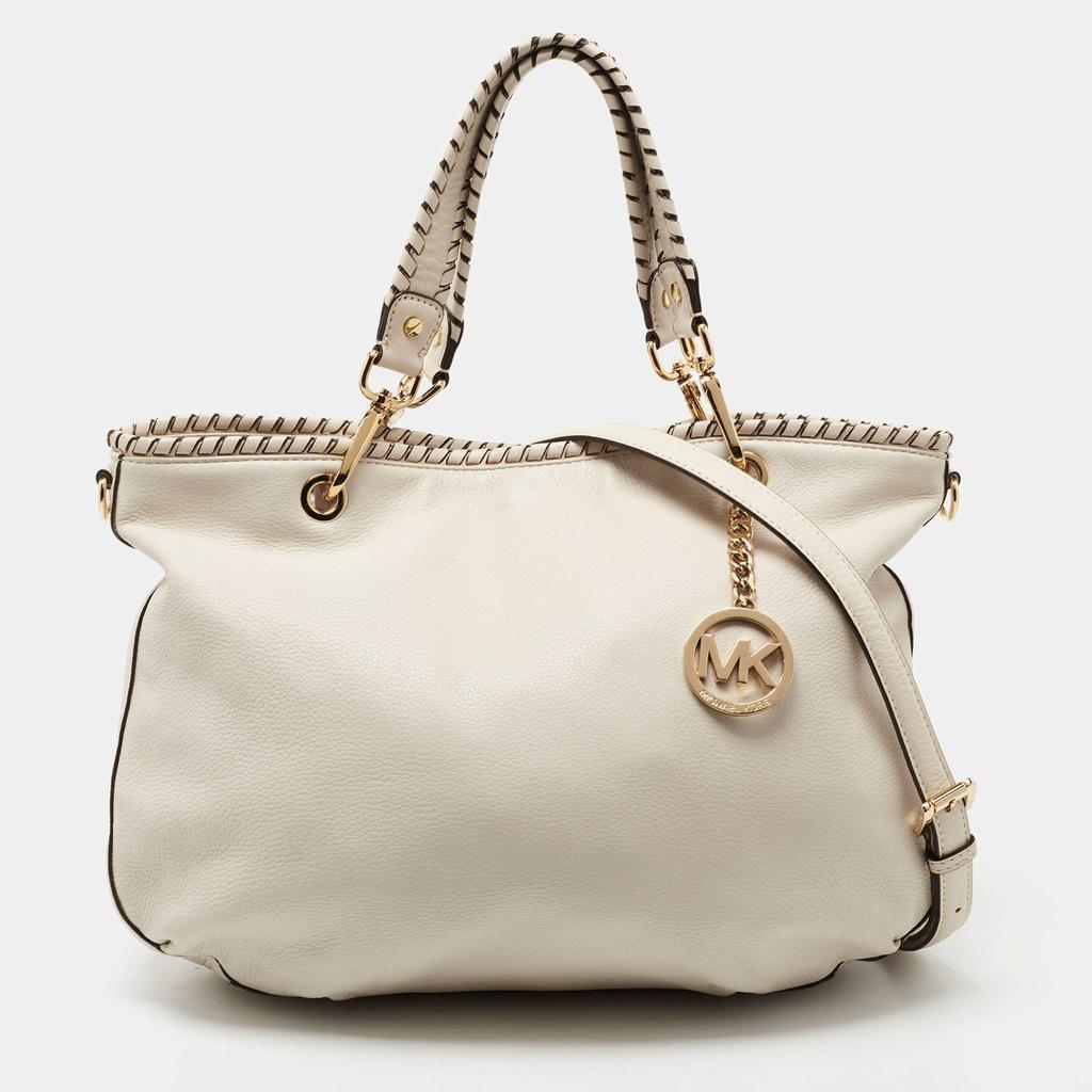 商品[二手商品] Michael Kors|MICHAEL Michael Kors White Leather Whipstitch Detail Bennet Tote,价格¥1598,第1张图片