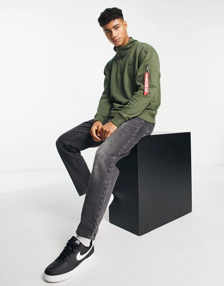 商品Alpha Industries|Alpha Industries X-Fit half zip sweatshirt in dark green,价格¥525,第3张图片详细描述