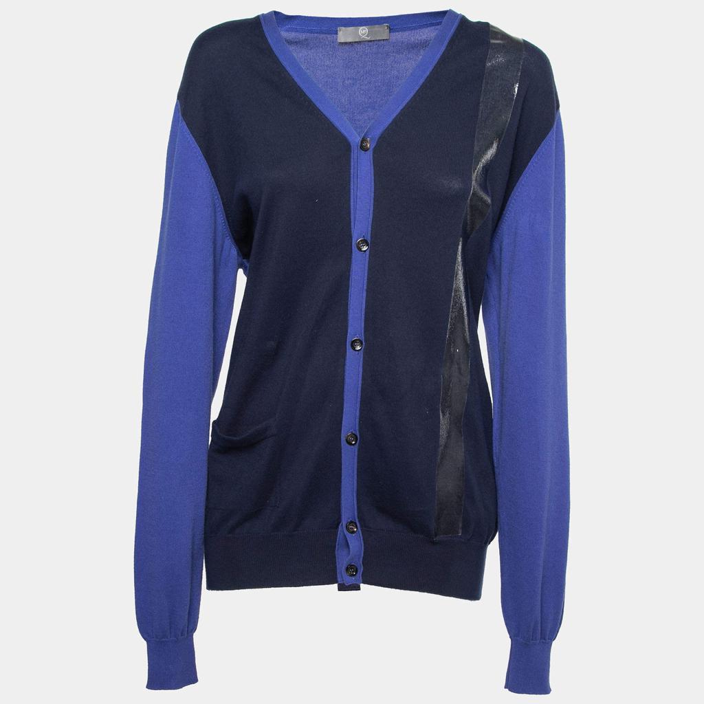 商品[二手商品] Alexander McQueen|McQ by Alexander McQueen Blue Knit Button Front Long Sleeve Cardigan L,价格¥909,第1张图片