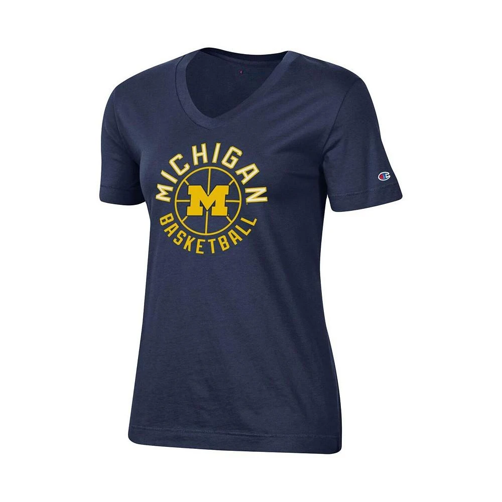 商品CHAMPION|Women's Navy Michigan Wolverines Basketball V-Neck T-shirt,价格¥258,第3张图片详细描述