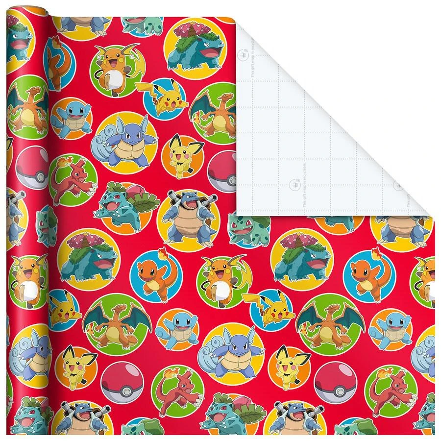 商品Hallmark|Pokemon Wrapping Paper with Cutlines on Reverse,价格¥127,第3张图片详细描述