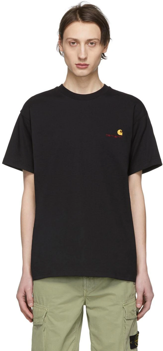 商品Carhartt WIP|Black American Script 短袖,价格¥590,第1张图片