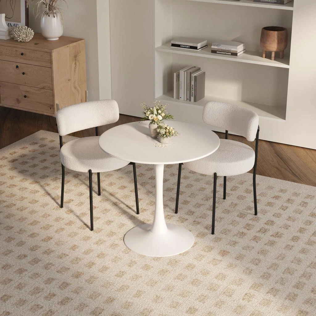 商品Streamdale Furniture|Streamdale 3 Pieces 31.5-Inch round dining table set for 2 and 2 pieces Upholstered Chairs for Four Person,价格¥4076,第2张图片详细描述