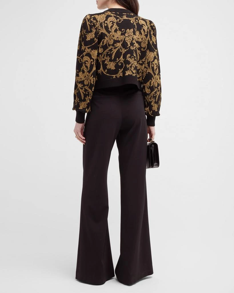 商品Alice + Olivia|Kitty Baroque-Print Puff-Sleeve Cardigan,价格¥2154,第4张图片详细描述