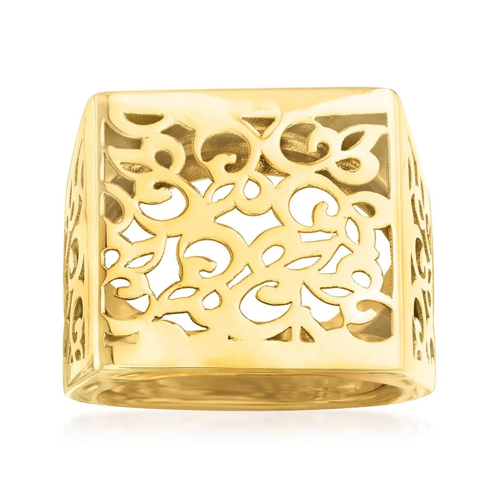 商品Ross-Simons|Italian 14kt Yellow Gold Filigree Square-Top Ring,价格¥3768,第1张图片