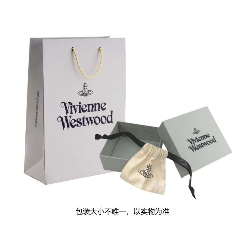 商品[国内直发] Vivienne Westwood|Thin line flat orb 细线条土星经典纯色休闲 耳钉 女款 银色,价格¥1180,第3张图片详细描述