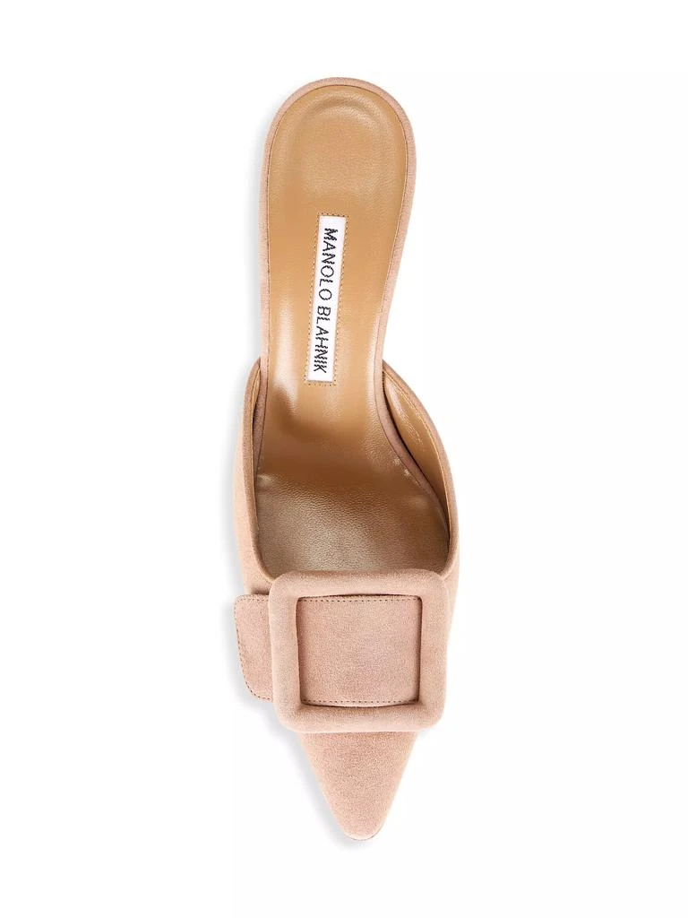 商品Manolo Blahnik|Maysale 70MM Buckle Suede Mules,价格¥6514,第5张图片详细描述