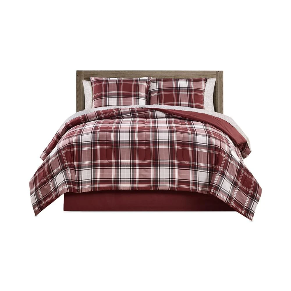 商品Keeco|Red Oxford Plaid 8 Piece Reversible Comforter Set, Created for Macy's,价格¥298,第3张图片详细描述