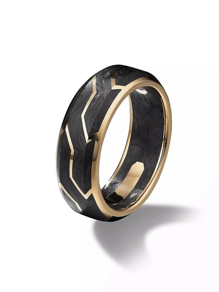 商品David Yurman|Forged Carbon Band Ring with 18K Yellow Gold,价格¥16971,第3张图片详细描述