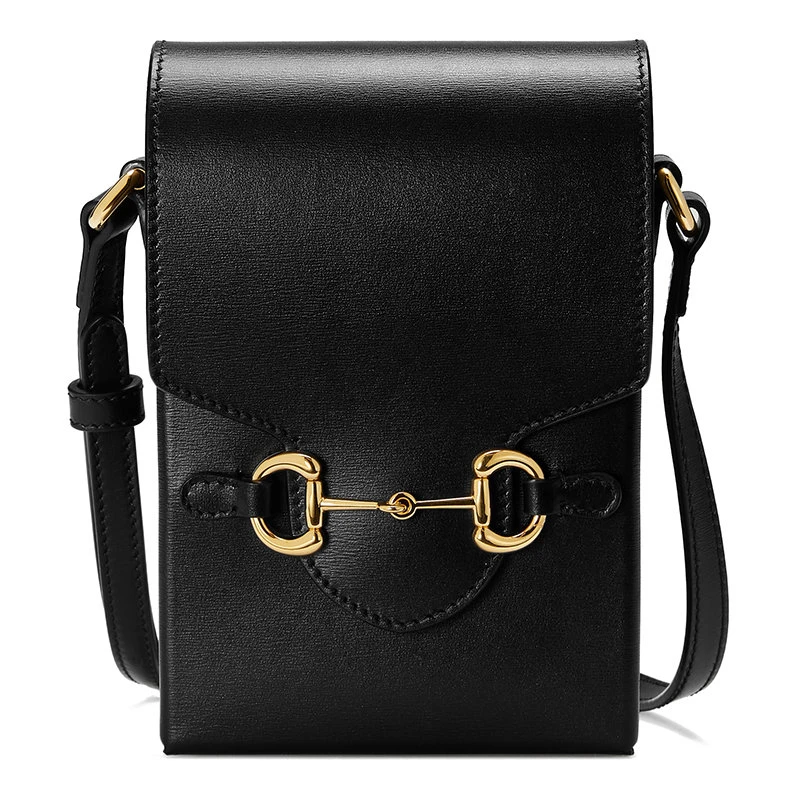商品Gucci|【预售3-7天】明星同款 GUCCI/古驰 2020早秋系列 黑色1955系列 迷你皮革矩形形状小巧斜挎包,价格¥7823,第1张图片