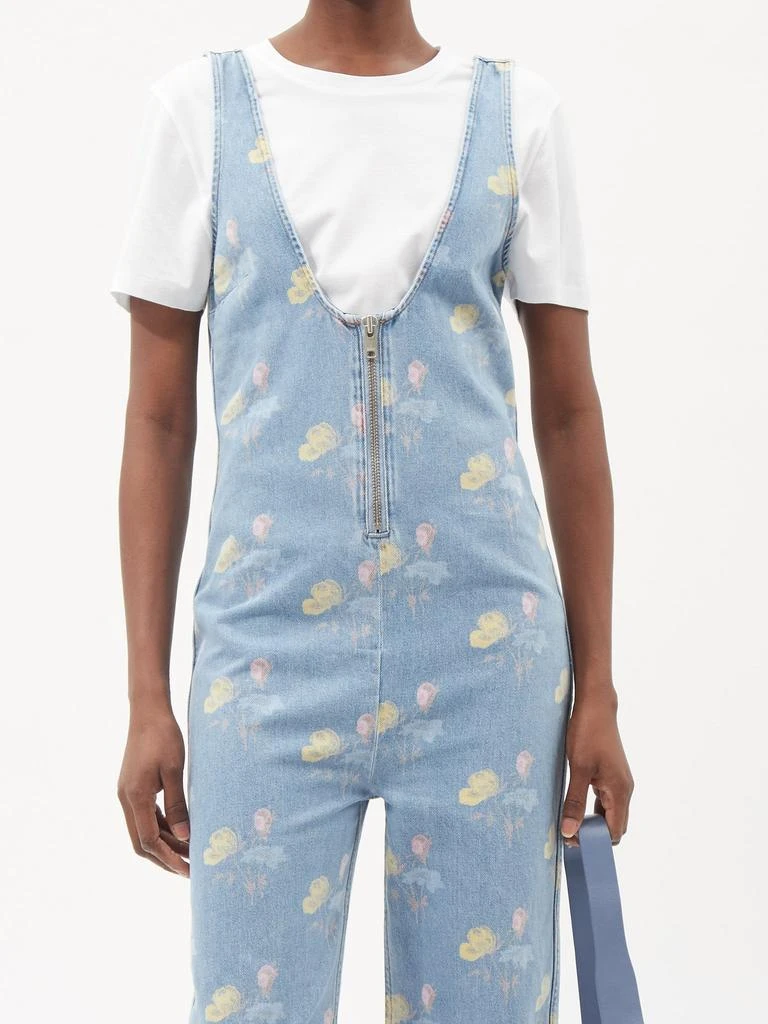 Floral-print organic-cotton denim jumpsuit 商品