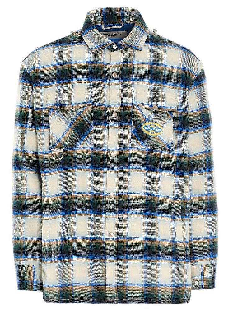 Golden Goose Deluxe Brand Logo Patch Checkered Print Shirt Jacket商品第1张图片规格展示