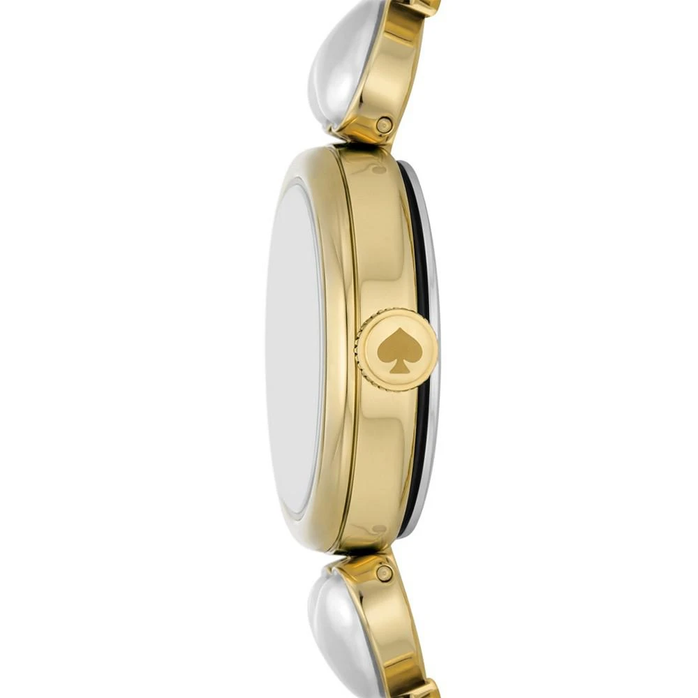 商品Kate Spade|Women's Monroe Three Hand Gold-Tone Stainless Steel and Imitation Pearl Watch 24mm,价格¥1717,第2张图片详细描述