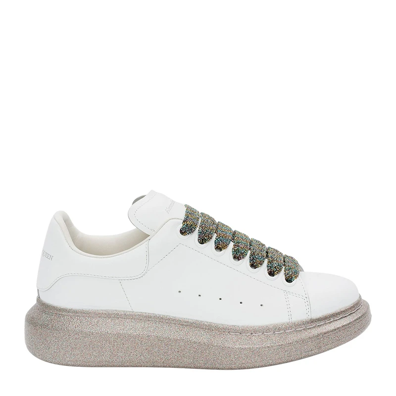 商品Alexander McQueen|Alexander McQueen 亚历山大·麦昆 女士多色鞋带亮片鞋底圆头运动鞋 553770-WHWKV-9035,价格¥3709,第1张图片