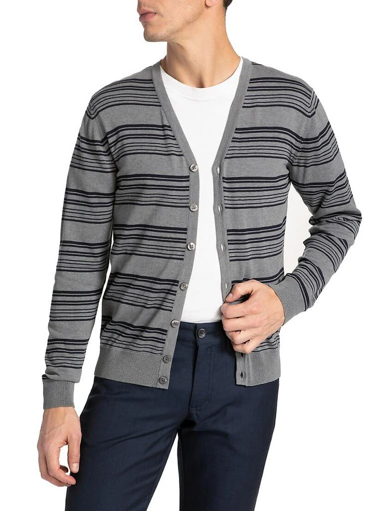 Saks Fifth Avenue COLLECTION Striped Cardigan Sweater 3