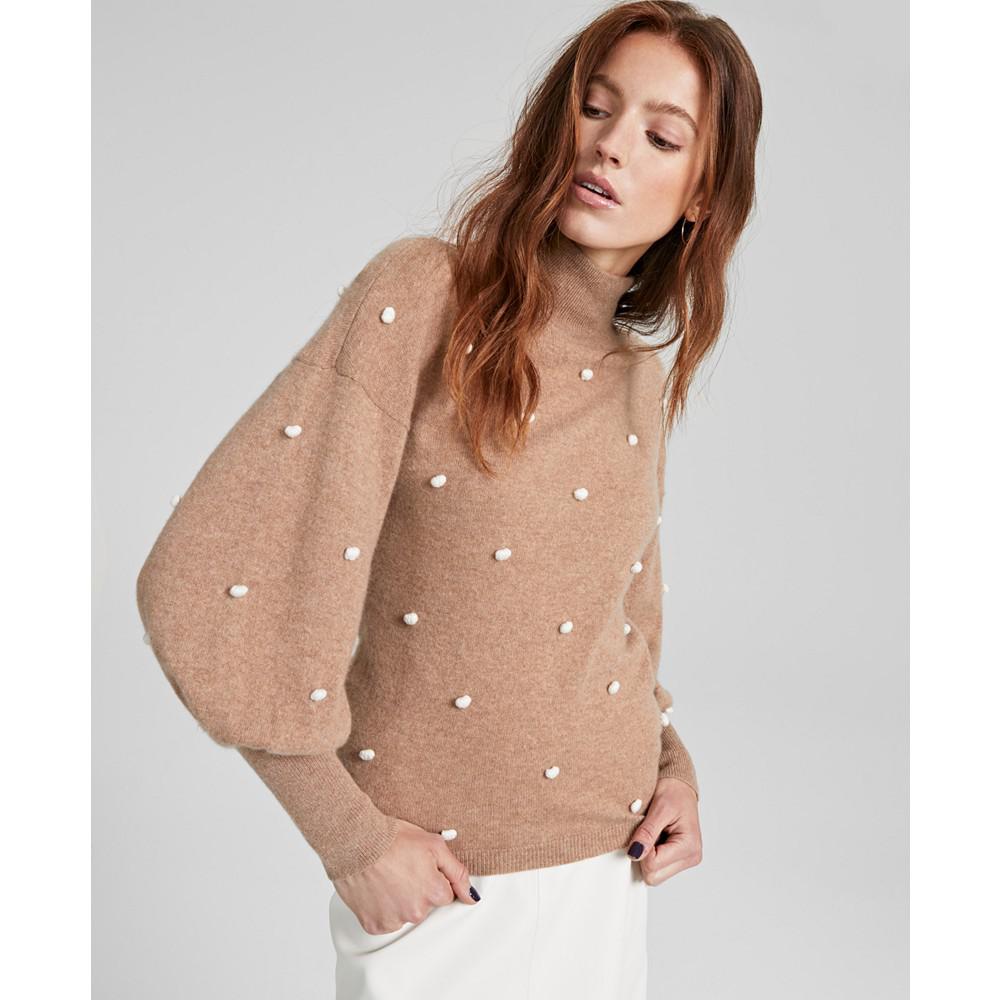 Cashmere Blouson-Sleeve Pop Sweater, Created for Macy's商品第1张图片规格展示