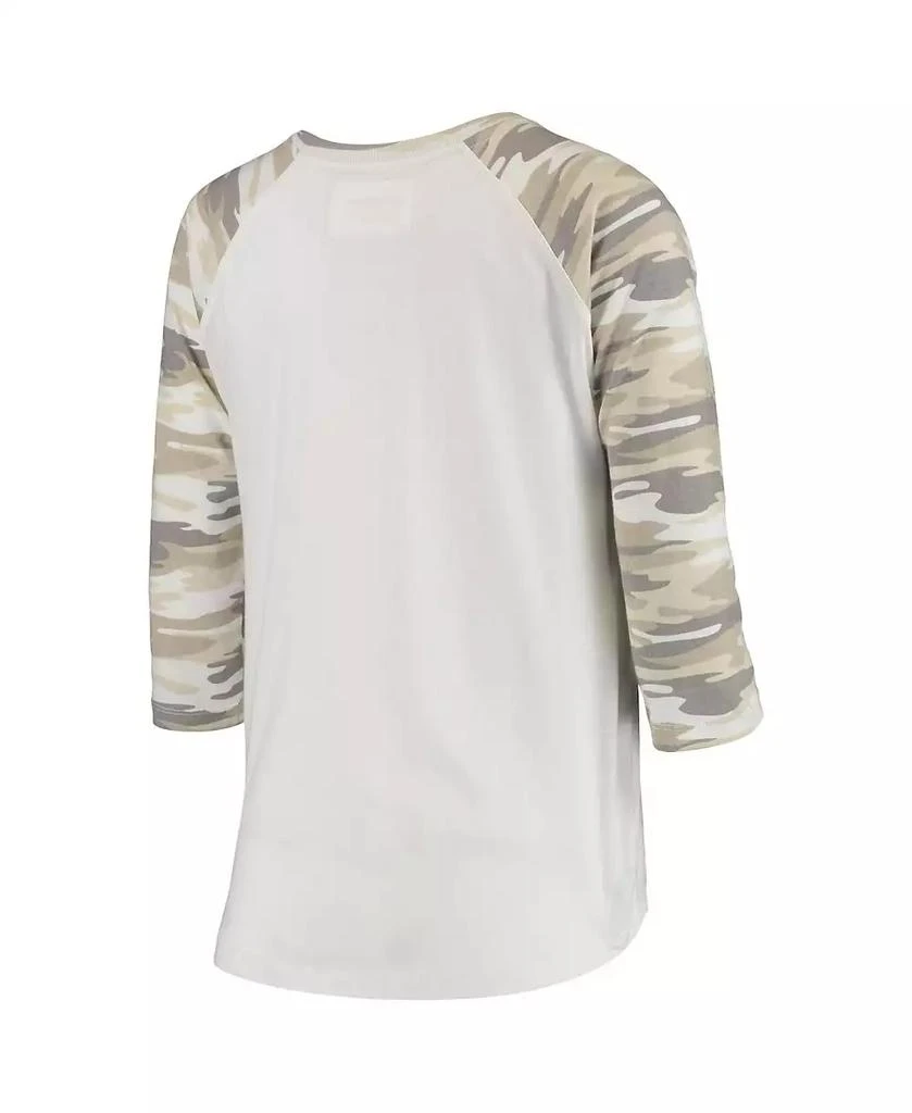 商品Camp David|Women's White and Camo Iowa Hawkeyes Boyfriend Baseball Raglan 3/4-Sleeve T-shirt,价格¥301,第4张图片详细描述