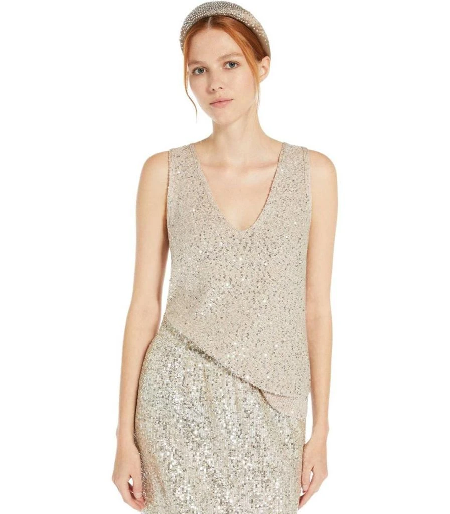 商品Weekend Max Mara|Weekend Max Mara Colomba Silver Sequins Top,价格¥1420,第3张图片详细描述