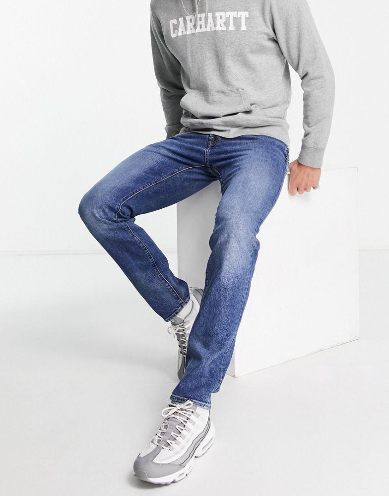 商品Carhartt|Carhartt WIP klondike relaxed tapered jeans in blue mid wash,价格¥792,第1张图片