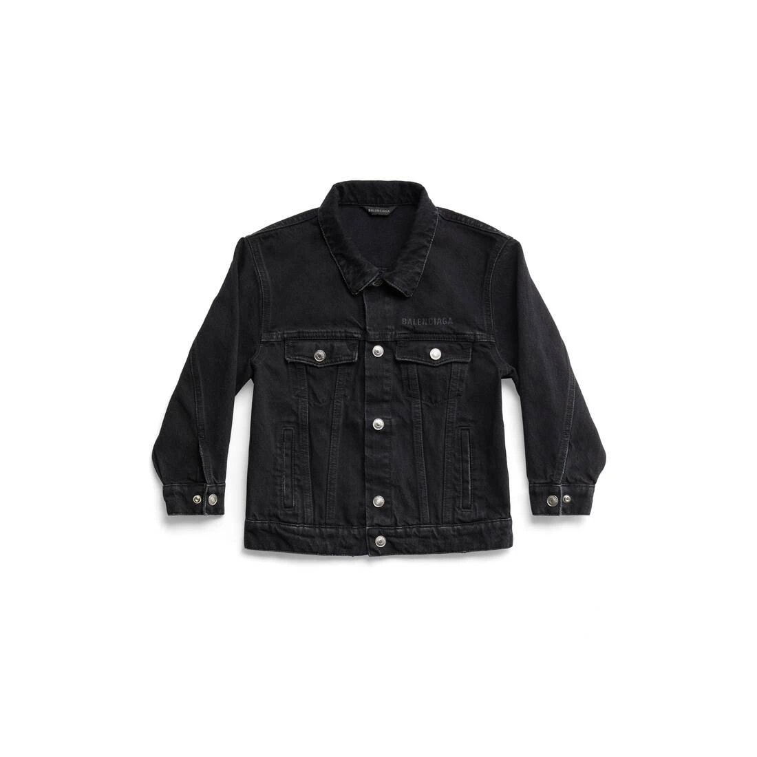 商品Balenciaga|【预售】 巴黎世家 25春夏 儿童 夹克 Kids - Balenciaga Oversized Jacket in Black Faded 744834TBP471055 ,价格¥6602,第1张图片